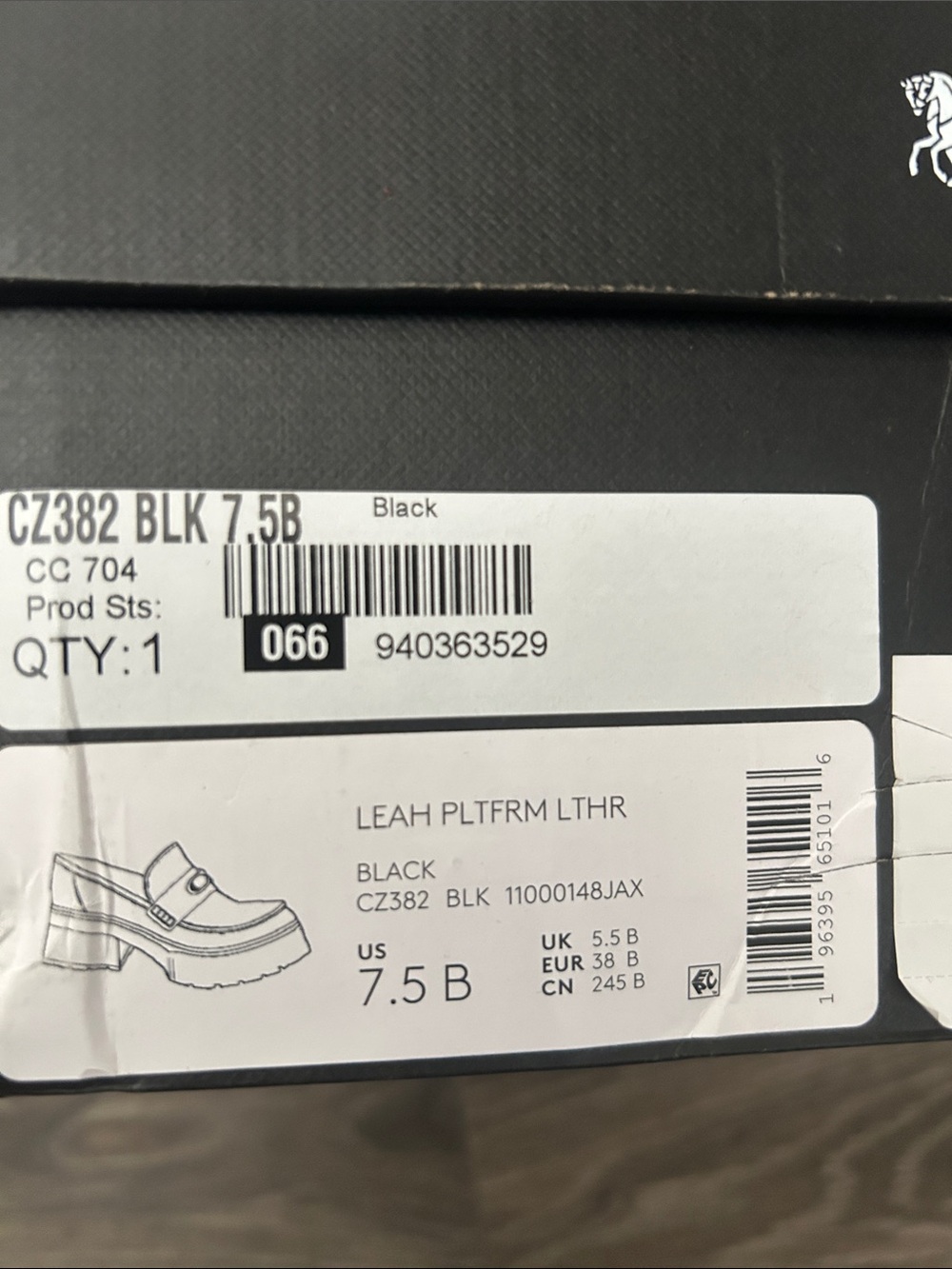 NWT Coach Leah Black Leather Platform Loafer - Picture 11 of 16